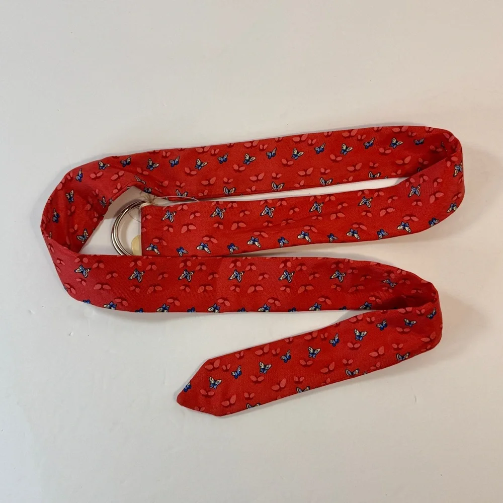 Vintage Old Navy Size L  43 inch 100% Silk Butterfly Belt, With Tag No Flaws Y2K